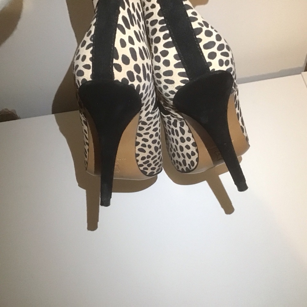 Isabel Marant Suede Bkack Tan Leopard Print Ankle Boots‎ Booties 7 38 France LN - Picture 7 of 8